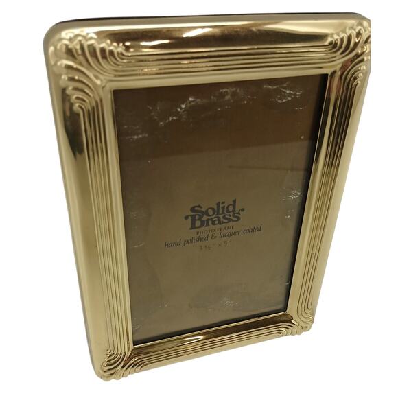 VTG Solid Brass Photo Frame 3.5"x5" Rectangular Hand Polished Lacquer Coated - Picture 3 of 8